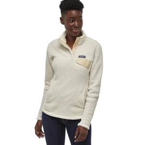 Patagonia Re-Tool Snap-T Fleece Pullover in Raw Linen (Ivory), M
